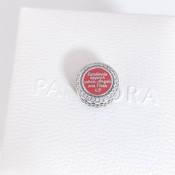 Pandora Sterling Silver Cardinals Holiday Charm Bead S925 Silver with box - Picture 5 of 7
